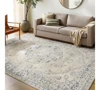 Livabliss Lillian-Washable Grey Blue Traditional Vintage Boho Living Dining Rug 200 X 275 Cm Easy Care, Non Shedding