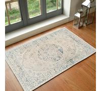 Livabliss Lillian-Washable Grey Blue Traditional Vintage Boho Rug - 66 x 115 cm