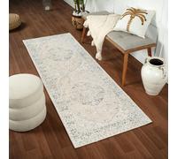 Livabliss Lillian-Washable Grey Blue Traditional Vintage Boho Rug - 80 x 220 cm