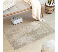 Livabliss Lillian-Washable Orange Brown Traditional Vintage Boho Rug - 66 x 115 cm