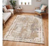 Livabliss Lustro-Abstract Beige Grey Off-White Modern Marble Living Dining Bedroom Rug | Size: 80 cm x 150 cm Livabliss Beige 80 cm x 150 cm