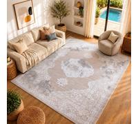 Livabliss Lustro-Vintage Beige Grey Off-White Traditional Boho Living Dining Bedroom Rug 200 X 275 Cm Easy Care, Non Shedding