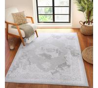 Livabliss Lustro-Vintage Grey Off-White Beige Traditional Boho Living Dining Bedroom Rug 200 X 275 Cm Easy Care, Non Shedding