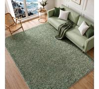 Livabliss Moda Shaggy-Solid Color Green Plush Soft Pile Living Bedroom Rug 120 X 180 Cm Easy Care, Non Shedding