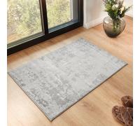 Livabliss Monaco-Abstract Grey Ivory Modern Marble Living Dining Bedroom Rug 60 X 90 Cm Easy Care, Non Shedding