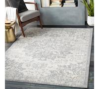 Livabliss Monaco-Vintage Grey Ivory Cream Traditional Boho Living Dining Bedroom Rug in Mid Grey | Size: 130 cm x 190 cm Livabliss Mid Grey 130 cm x 190 cm