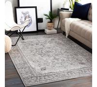 Livabliss Monte Carlo-Vintage Grey Charcoal White Traditional Boho Living Dining Bedroom Rug | Size: 200 cm x 275 cm Livabliss Charcoal 200 cm x 275 cm