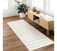 Livabliss Our Pnw Home Cascade-Modern Ivory Taupe Graphic High Pile Rug - 80 x 220 cm