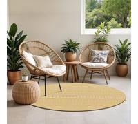 Livabliss Oval In- & Outdoor Geometric Black Mimi Area Rug in Yellow | Size: 200 cm x 275 cm Livabliss Yellow 200 cm x 275 cm