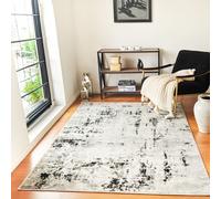 Livabliss Pisa-Abstract Black Grey Off-White Modern Marble Living Dining Bedroom Rug in Light Grey | Size: 130 cm x 190 cm Livabliss Light Grey 130 cm x 190 cm