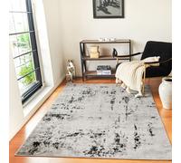 Livabliss Pisa-Abstract Black Off-White Grey Modern Marble Rug in Light Grey | Size: 150 cm x 210 cm Livabliss Light Grey 150 cm x 210 cm