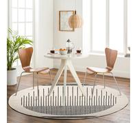Livabliss Pisa-Geometric Black Grey Ivory Modern Rug - 160cm_diameter
