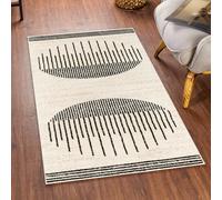 Livabliss Pisa-Geometric Black Grey Ivory Modern Rug - 80 x 150 cm