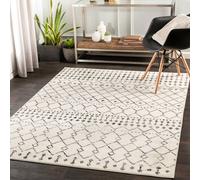 Livabliss Pisa-Geometric Black Off-White Grey Living Dining Bedroom Rug in Light Grey | Size: 140 cm x 200 cm Livabliss Light Grey 140 cm x 200 cm
