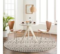 Livabliss Pisa-Geometric Black Off-White Grey Rug - 160cm_diameter