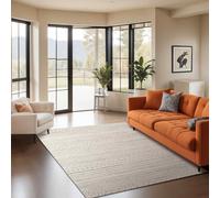 Livabliss Pisa-Geometric Grey Charcoal Off-White Living Dining Bedroom Rug in Light Grey | Size: 200 cm x 275 cm Livabliss Light Grey 200 cm x 275 cm