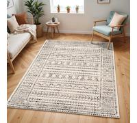 Livabliss Pisa-Geometric Grey Off-White Black Rug - 130 x 170 cm