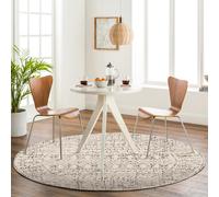 Livabliss Pisa-Geometric Grey Off-White Black Rug - 160cm_diameter