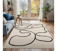 Livabliss Pisa-Modern Off-White Black Rug - 130 x 170 cm