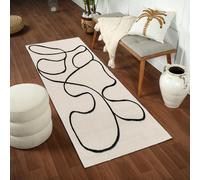 Livabliss Pisa-Modern Off-White Black Rug - 80 x 150 cm
