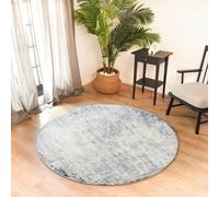 Livabliss Round Abstract Modern Marble Dark Blue Alix Area Rug 160 X 160 Cm - Easy Care, Non Shedding, Ideal For Living Room & Bedroom