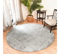 Livabliss Round Abstract Modern Marble Medium Grey Alix Area Rug 200 X 200 Cm - Easy Care, Non Shedding, Ideal For Living Room & Bedroom