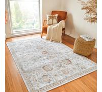 Livabliss Round Machine Washable Oriental Boho Grey/Oatmeal Esther Area Rug in Grey | Size: 120 cm x 170 cm Livabliss Grey 120 cm x 170 cm