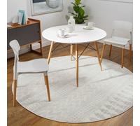 Livabliss Round Scandi Modern Grey/taupe Louna Area Rug 160 X 160 Cm - Easy Care, Non Shedding, Ideal For Living Room & Bedroom