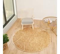 Livabliss Round Shaggy Solid Color Plush Pile Mustard Claire Area Rug 120 X 120 Cm - Easy Care, Ideal For Living Room & Bedroom