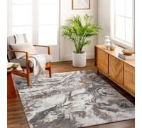 Livabliss San Francisco-Abstract Blue Grey Yellow Green Black Modern Marble Living Rug in Dark Brown | Size: 160 cm x 215 cm Livabliss Dark Brown 160 cm x 215 cm