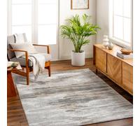 Livabliss San Francisco-Abstract Grey Yellow Ivory Modern Marble Living Dining Bedroom Rug 120 X 170 Cm Easy Care, Non Shedding