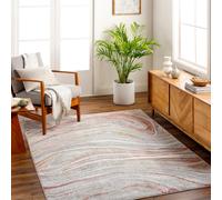 Livabliss San Francisco-Modern Pink Grey Yellow Blue Green Graphic Living Dining Rug in Coral | Size: 120 cm x 170 cm Livabliss Coral 120 cm x 170 cm