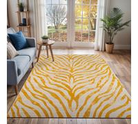 Livabliss Scandi Boho Zebra Cybele Area Rug in Yellow | Size: 80 cm x 220 cm Livabliss Yellow 80 cm x 220 cm