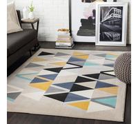 Livabliss Scandi Geometric Mustard Delaney Area Rug 120 X 170 Cm - Easy Care, Non Shedding, Ideal For Living Room & Bedroom