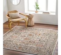Livabliss Square Ankara-Vintage Pink Grey Traditional Boho Living Dining Bedroom Rug 200 X 200 Cm Easy Care, Non Shedding