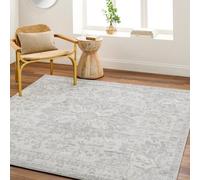 Livabliss Square Monaco-Vintage Grey Ivory Cream Traditional Boho Living Dining Bedroom Rug 200 X 200 Cm Easy Care, Non Shedding