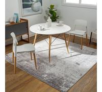 Livabliss Square Wanderlust-Abstract Grey White Black Modern Marble Living Dining Bedroom Rug 200 X 200 Cm Easy Care, Non Shedding