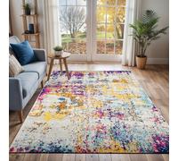 Livabliss Sunderland Abstract Blue Grey Modern Marble Living Room Rug 200 X 275 Cm Easy Care, Non Shedding