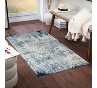 Livabliss Sunderland Abstract Blue Grey Modern Marble Living Room Rug 80 X 150 Cm Easy Care, Non Shedding