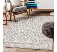 Livabliss Sunderland-Global Grey White Boho Living Dining Bedroom Rug in Light Grey | Size: 140 cm x 200 cm Livabliss Light Grey 140 cm x 200 cm