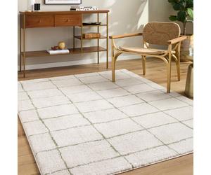 Livabliss Tivoli Edrv2301 Washable Cream Olive Modern High Pile Rug 160 X 213 Cm