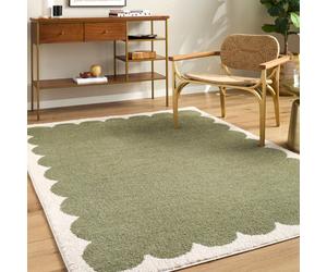 Livabliss Tivoli Edrv2303 Washable Olive Cream Modern High Pile Rug 200 X 275 Cm