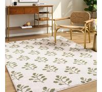 Livabliss Tivoli Edrv2304 Washable Cream Olive Modern High Pile Rug 200 X 275 Cm