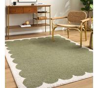 Livabliss Tivoli Washable Green Cream Modern High Pile Rug | Size: 200 cm x 275 cm Livabliss Green 200 cm x 275 cm
