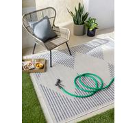 Livabliss Tuareg-Global Ivory Blue Graphic In- & Outdoor Rug 200 X 275 Cm Easy Care, Non Shedding