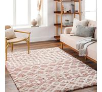 Livabliss Urban Shag-Geometric Beige Blue Pink Grey Soft Plush Pile Living Bedroom Rug in Peach | Size: 200 cm x 290 cm Livabliss Peach 200 cm x 290 cm