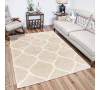 Livabliss Urban Shag-Modern Beige White Blue Grey Soft Plush Pile Living Bedroom Rug | Size: 200 cm x 290 cm Livabliss Beige 200 cm x 290 cm