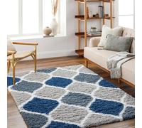 Livabliss Urban Shag-Modern Grey Charcoal Blue White Soft Plush Pile Rug - 160 x 220 cm