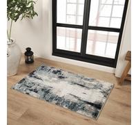 Livabliss Wanderlust-Abstract Blue Grey Black Modern Marble Living Dining Bedroom Rug 60 X 90 Cm Easy Care, Non Shedding