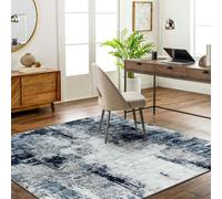 Livabliss Wanderlust-Abstract Blue Grey Black Modern Marble Rug - 200 x 200 cm